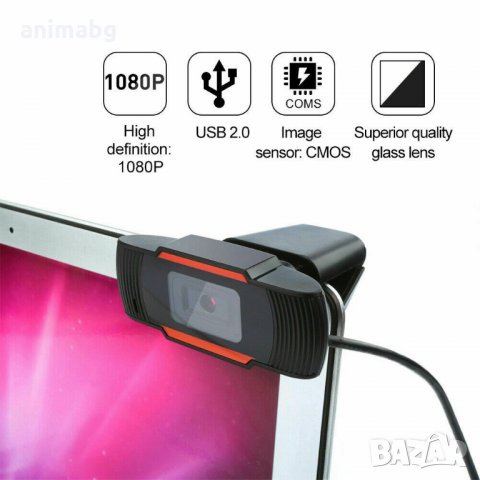 ANIMABG Промо цена Уеб камера с вграден микрофон hd ready, снимка 2 - Клавиатури и мишки - 30929418