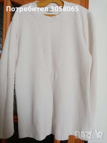 семпла бяла блуза с дълъг ръкав XL размер, снимка 1 - Блузи с дълъг ръкав и пуловери - 36771529