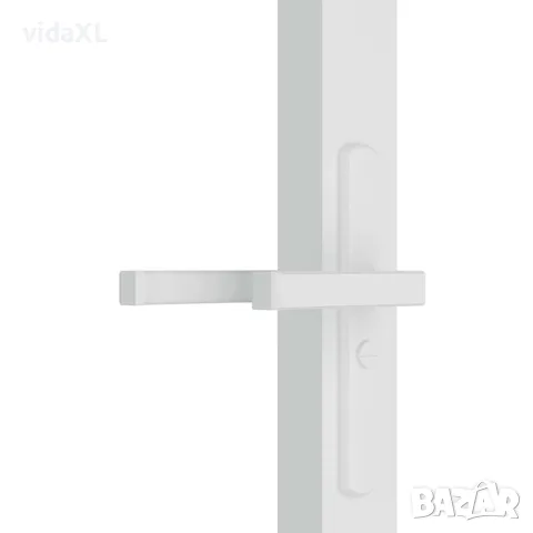 vidaXL Интериорна врата 76x201,5 см бяла ESG стъкло и алуминий, снимка 5 - Входни врати - 56147174