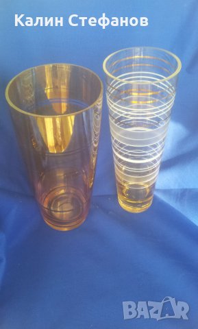 Две различни вази калиево стъкло от едно време, снимка 11 - Антикварни и старинни предмети - 29876470