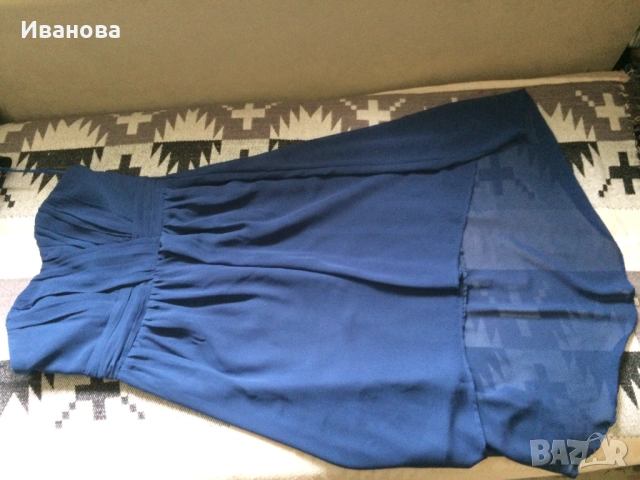 Елегантна синя рокля., снимка 3 - Рокли - 54320718