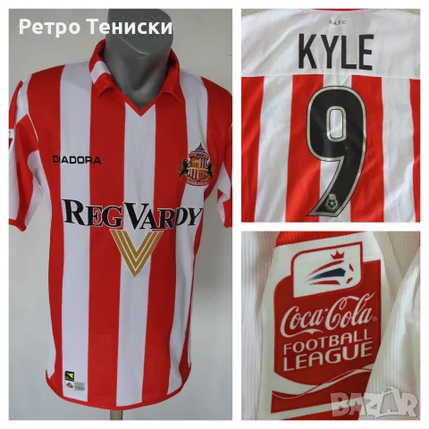 Тениска Sunderland — Домакински (Kyle #9) Diadora — Мъже размер S Многоцветно (сезон 2004)