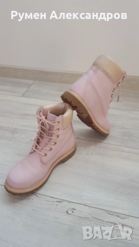 Дамски кожени розови боти Timberland размер 38, снимка 6 - Дамски боти - 52632716