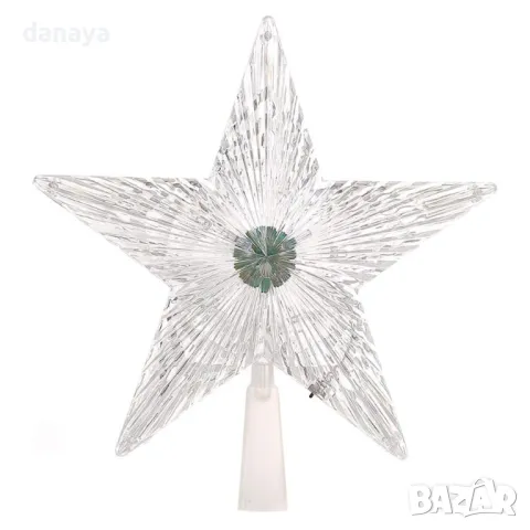 5498 Светеща коледна звезда за елха връх за елха звезда, 14 см, снимка 5 - Декорация за дома - 48152084
