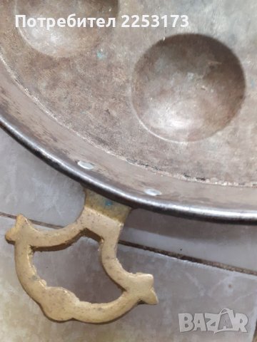 Стара френска медна тава с месингови дръжки, снимка 6 - Декорация за дома - 39695419