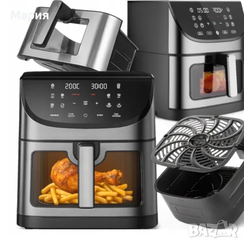 Фритюрник с горещ въздух 8L, 1800W, 11 програми, снимка 6 - Фритюрници - 55747400
