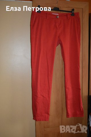 Пролетно - есенен памучен червен панталон, снимка 1 - Панталони - 42306105