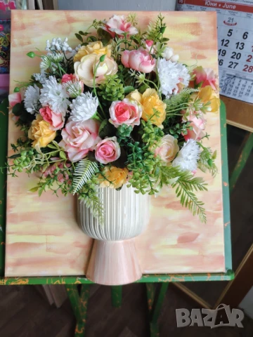 Флорално пано с 3Д цветя, снимка 6 - Декорация за дома - 51056414