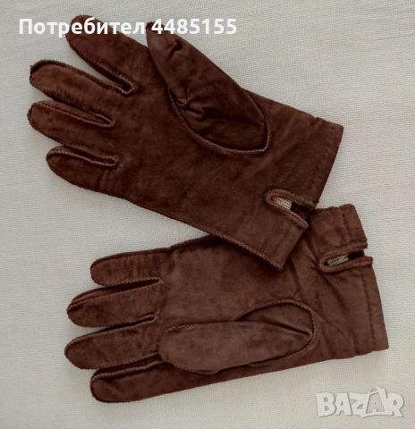  Зимни ръкавици от естествен велур, снимка 3 - Ръкавици - 53187596