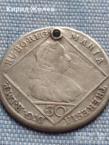 Сребърна монета 30 кройцера 1769г. Мария Терезия Виена Свещена Римска Империя 26773