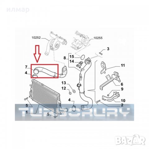  50512873 Маркуч за турбо за Алфа 159 -2.0 JTDM, снимка 2 - Части - 30968373