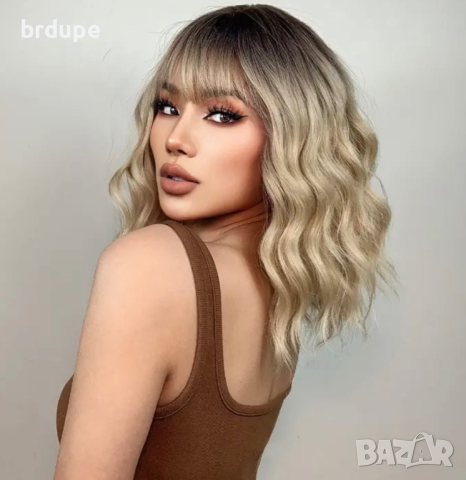 Руса - омбре перука на вълни, снимка 5 - Аксесоари за коса - 44614418