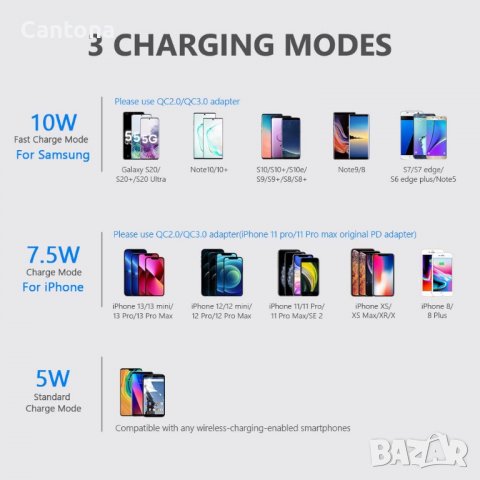 Безжично зарядно Yootech, стойка за безжично зареждане до 10 W, снимка 5 - Безжични зарядни - 37734925