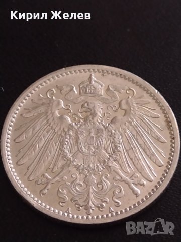 СРЕБЪРНА МОНЕТА 1 марка 1911г. Германска империя Вилхелм втори 27092, снимка 6 - Нумизматика и бонистика - 40465150