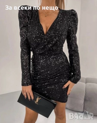 Елегантна Дамска Рокля С Блестящи Пайети - Налични Различни Цветове Код S203, снимка 9 - Рокли - 52419235