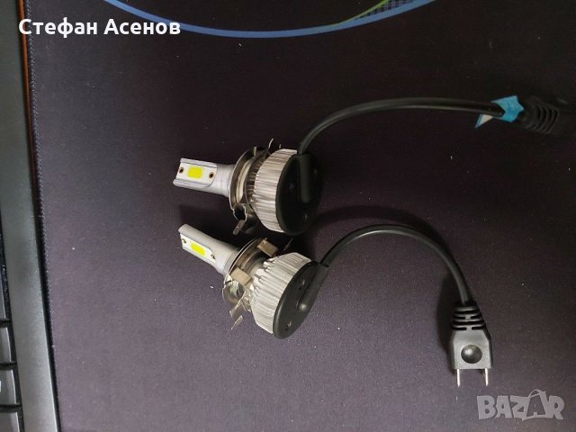 ЛЕД бели крушки H7 за автомобил с адаптори, снимка 2 - Аксесоари и консумативи - 29615943