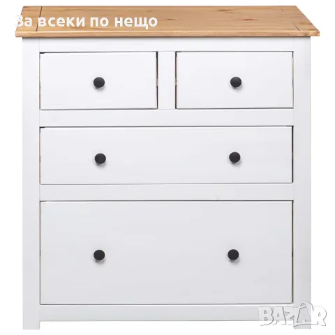 Бюфет, бял, 80x40x83 см, борова дървесина, Panama Range Код P332, снимка 7 - Бюфети - 49789925