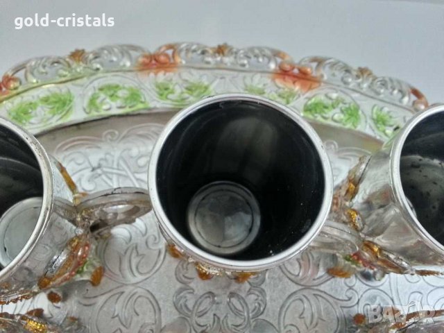  стакани подстакани чаши чашки поднос, снимка 13 - Антикварни и старинни предмети - 29913299