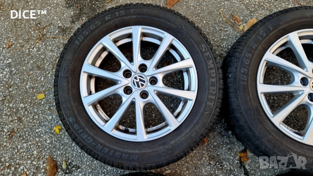 15 5х100 лети джанти Фолксваген Шкода Сеат. 185/65/15 зимни гуми , снимка 6 - Гуми и джанти - 52233777