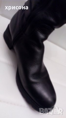 Дамски нови,български,естествена кожа,черни ботуши - 40 номер , снимка 2 - Дамски обувки на ток - 28006743
