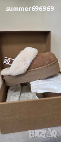 Нови UGG велурени боти с пух без закопчаване с кожа кафяви 37