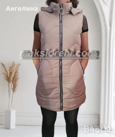 Стилна дамска грейка в бежов цвят., снимка 2 - Якета - 51880598