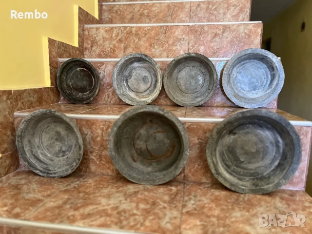 Комплект 7 броя медни/ бакърени тасове, снимка 2 - Антикварни и старинни предмети - 50909071