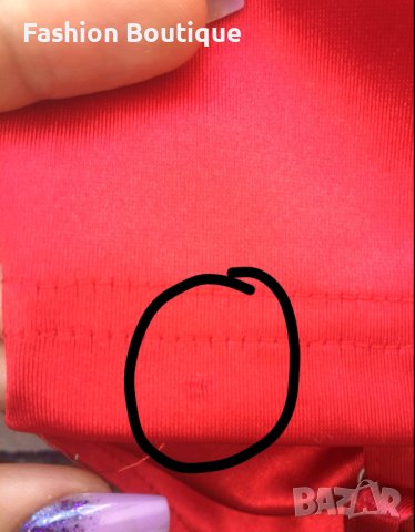  Червена сатенена рокля , снимка 5 - Рокли - 35162625