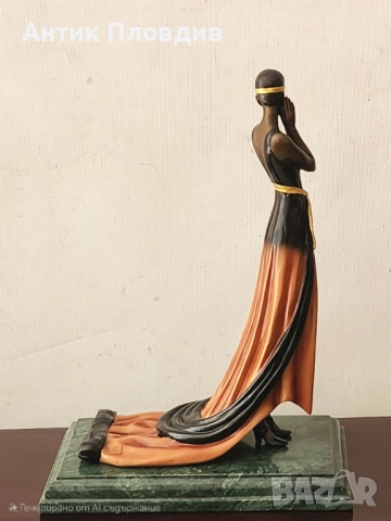 Статуетка „Дама в дълга рокля“ – G. S. Cassel, France, снимка 8 - Статуетки - 51655845