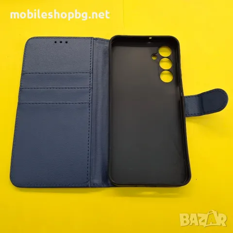 Samsung A16 калъф страничен с прегради черен син златен, снимка 2 - Калъфи, кейсове - 48505318