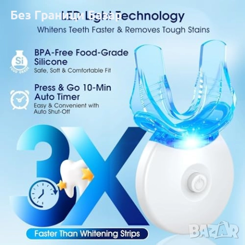 Нов Комплект за избелване на зъби у дома LED PAP 35% за чувствителни зъби, снимка 3 - Други - 52828145