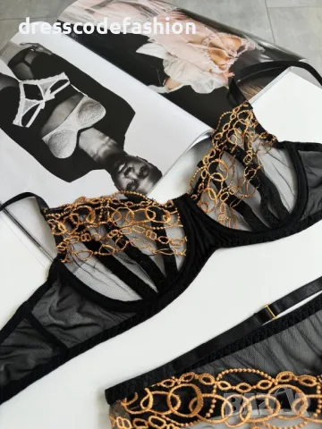 изискан комплект дамско бельо от новата ни колекция “Noir Elegance”, съчетаващ елегантност и стил, снимка 7 - Бельо - 47802426