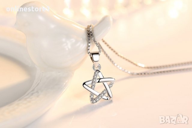 Сребърно колие - Звезда K114, снимка 3 - Колиета, медальони, синджири - 31829388
