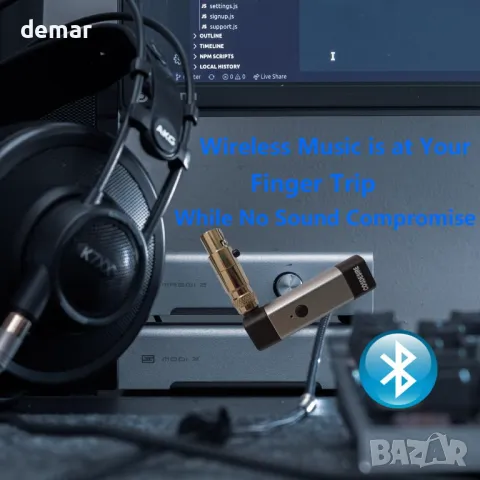 COSDESIRE Bluetooth адаптер и заместител на кабела за AKG K240, K240S, K240MK II, Q701, K702, K141, снимка 2 - Други - 48165363