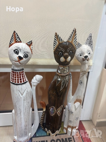 Котка от дърво . Намалени с дефект !, снимка 6 - Статуетки - 49138439