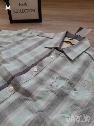 Нова колекция мъжка карирана риза с къс ръкав F POINT JEANS на намаление, снимка 3 - Ризи - 29439456