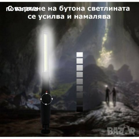 LED РАБОТНА ЛАМПА С МАГНИТ прожектор, лампа фенер , снимка 12 - Спортна екипировка - 35448030