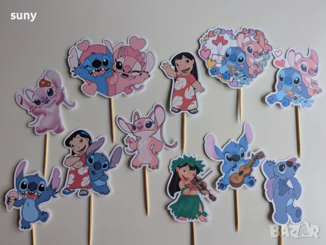 Топер на клечка за украса Стич