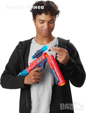 Бластер Пистолет с меки стрели голям с голям обсег съвместим с Nerf ZURU X-Shot, снимка 6 - Други - 53975450