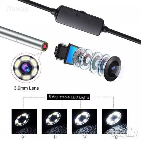Ендоскоп Водоусойчив Камера HD Ф3,9ММ с LED подсветка