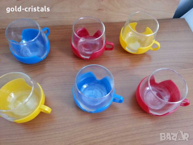  стъклени чаши за чай кафе, снимка 2 - Антикварни и старинни предмети - 30304827