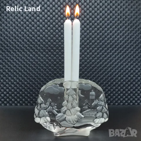 Масивна стъклена ваза, снимка 2 - Антикварни и старинни предмети - 47397037