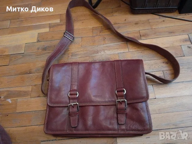 Katana маркова женска чанта естествена кожа нова 34х26х8см