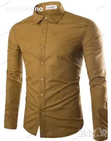 Ежедневна мъжка риза с дълги ръкави, 17цвята, снимка 4 - Ризи - 47997572