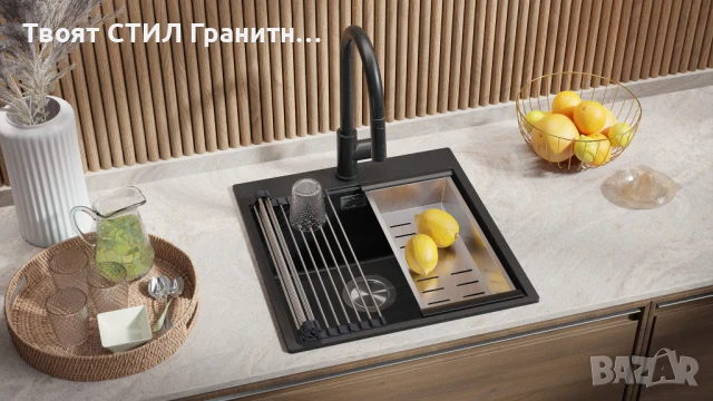 Гранитна мивка Oslo 50 XXL – стил, здравина и избор от 5 модерни цвята!, снимка 2 - Мивки - 50639669