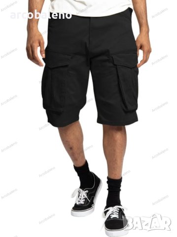 Мъжки едноцветни ежедневни карго панталони с много джобове, 5цвята, снимка 8 - Къси панталони - 40810704