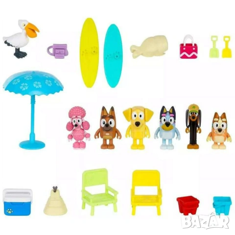 Лимитиран оригинален игрален комплакет Блуи/ Bluey Beach, снимка 3 - Фигурки - 53379036