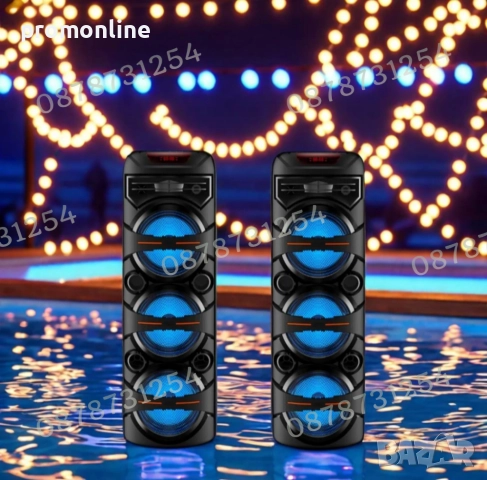 Голяма и Мощна Тонколона 3х8 инча с Безжичен Микрофон и Дистанционно, снимка 8 - Тонколони - 52513847