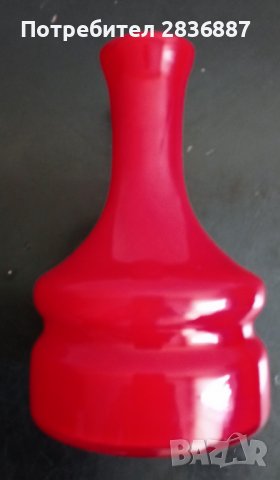 Червена опалинена стъклена ваза в стил арт деко от Мурано, снимка 7 - Вази - 39854738