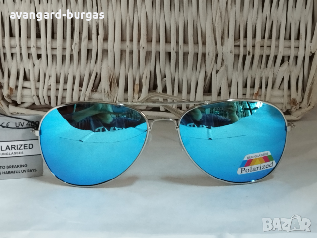 133 Унисекс слънчеви очила,авиаторска форма с поляризация avangard-burgas, снимка 4 - Слънчеви и диоптрични очила - 44512938